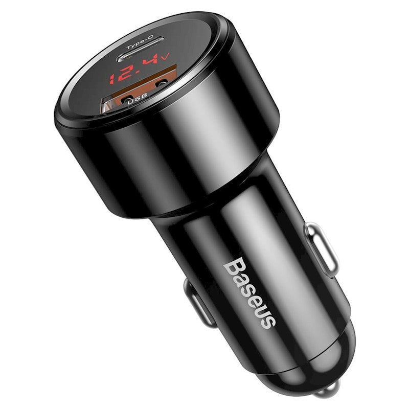 Baseus chargeur voiture USB-C +USB  45W NOIR